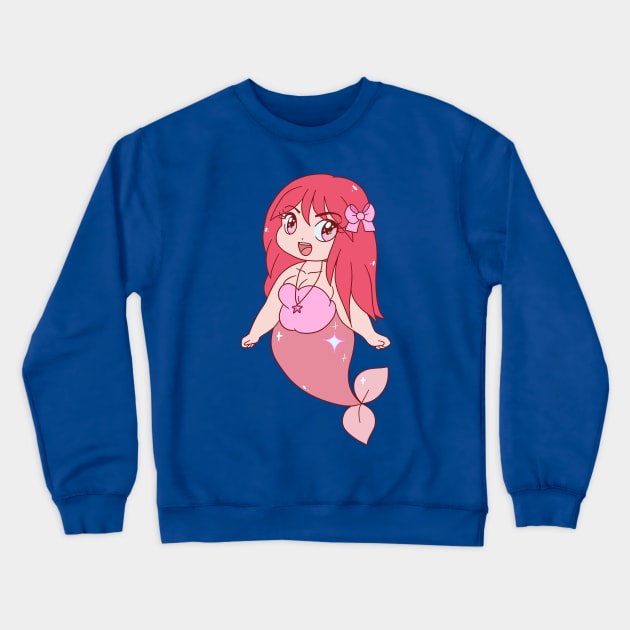 Chubby Red Mermaid Crewneck Sweatshirt by saradaboru